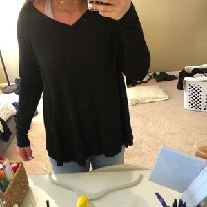 Black V neck sweater